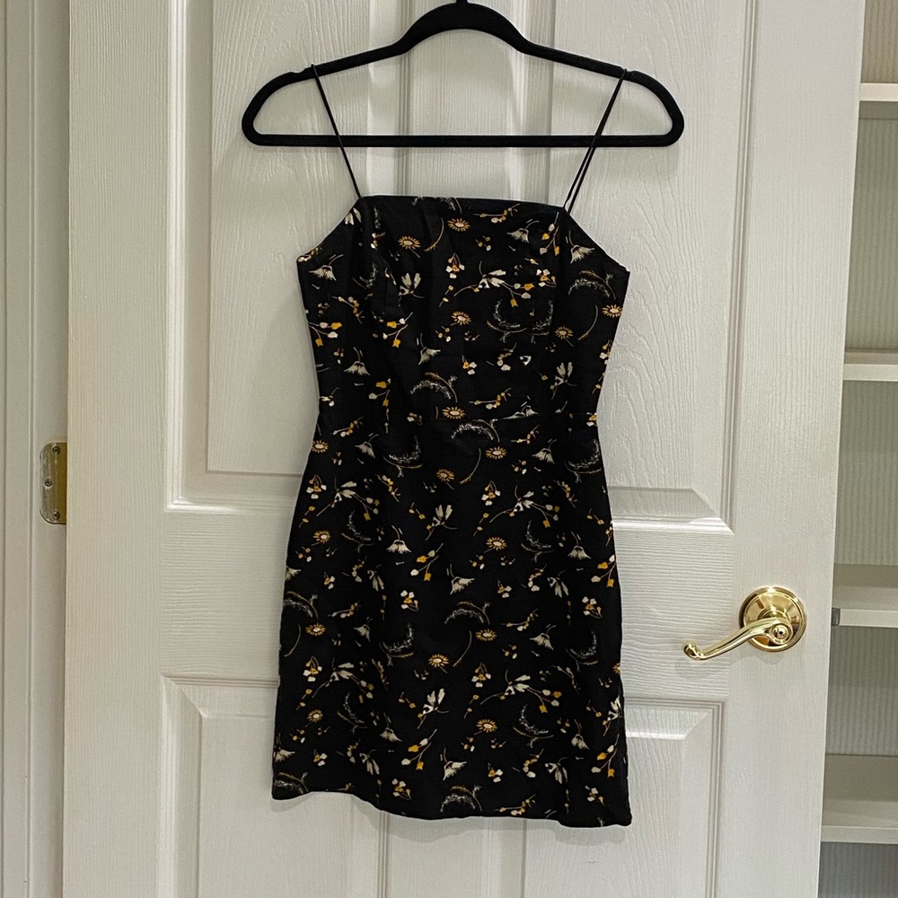 Black Mini Floral Dress